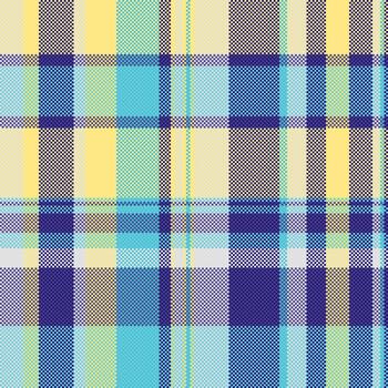 Man texture plaid seamless, geometrical tartan pattern background. Wrapping textile check fabric in indigo and yellow colors. vector