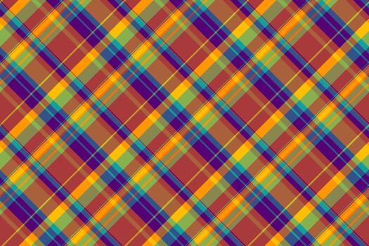 Deep check tartan plaid, fashioned pattern fabric background. Festive texture textile seamless in red and bright colors. vector