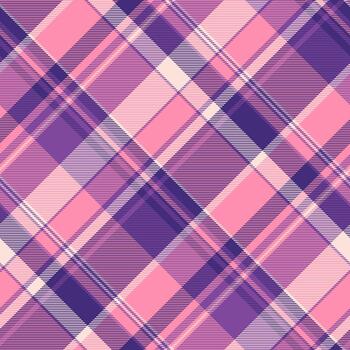 Figure pattern plaid fabric, serene seamless texture. Checkered background tartan check textile in red and indigo colors. vector
