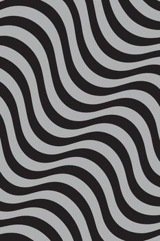 Abstract black and gray wavy stripes creating a mesmerizing optical illusion pattern vector