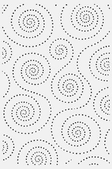 Abstract swirling dot pattern with repeating circular motifs on a white background vector