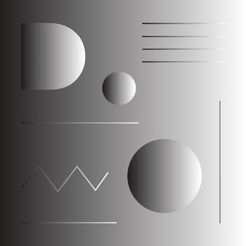 Abstract geometric shapes and lines in a gradient of grayscale tones creating a modern minimalist design vector