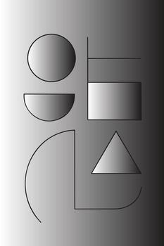 Abstract geometric shapes with gradients on a gradient background vector