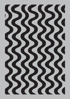 Optical illusion of wavy black lines on a gray background creating a striking visual distortion and movement effect vector