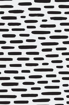 Abstract black brush strokes on white background seamless pattern for modern design and textile applications vector