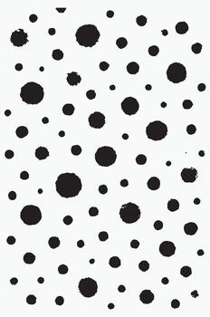 Abstract pattern of varying sized black circles scattered randomly across a white background creating a visually dynamic composition vector