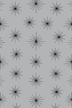 Abstract black starburst patterns repeating on a solid gray background with a subtle textured appearance vector