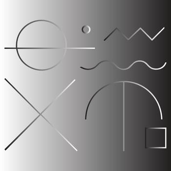 Abstract geometric shapes and lines on a gradient background representing modern design and minimalist art vector