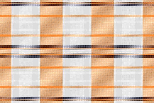 Classic plaid pattern design with orange, gray, and navy. Textile texture ideal for backgrounds, fabrics, or abstract illustrations. Use for graphic design, fashion, or decor projects. vector