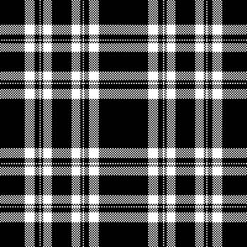 Classic monochrome tartan pattern. Seamless fabric design with interlacing lines. Versatile for backgrounds, textiles, or graphic projects. vector