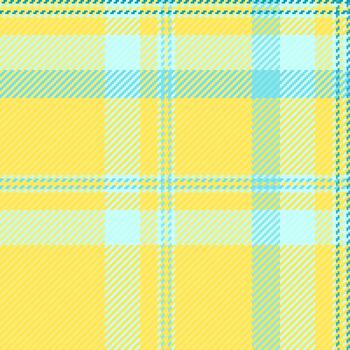 Tissue textile plaid pattern, nobility fabric tartan. Retro texture check seamless background in yellow and light colors. vector