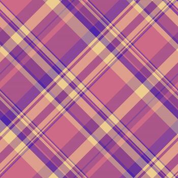 grande sin costura textil textura, identidad modelo tela antecedentes. idílico tartán cheque tartán en rojo y magenta colores. vector