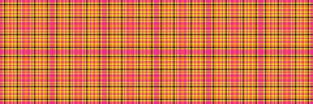 Back to school textile tartan seamless, coloured pattern texture background. Tablecloth fabric check plaid in pink and bright colors. vector