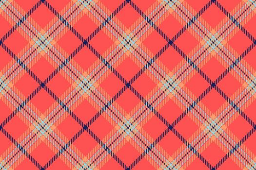 Installing plaid fabric , artistic texture tartan textile. Curve background pattern check seamless in red and atomic tangerine colors. vector