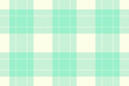 Mint and cream plaid pattern. Pixelated texture. Perfect for backgrounds, textiles, or web design. Adds a touch of classic style with a modern twist. vector