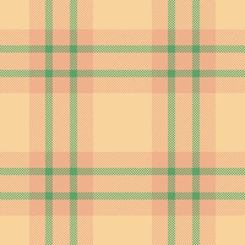 Classic plaid pattern in soft peach and green hues. Traditional tartan design for backgrounds, textiles, and creative projects. Adds warmth and texture. vector