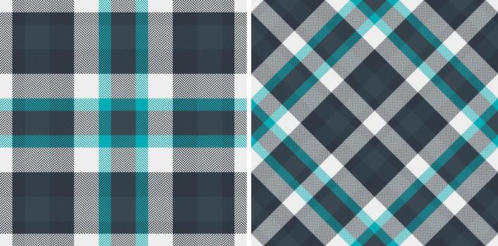 Plaid fabric texture of background textile seamless with a tartan pattern check. Set in dark colors. Herringbone patterns in fashion and design. vector