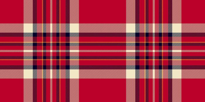 Back to school seamless background pattern, pyjamas fabric check plaid. Paint textile tartan texture in red and light colors. vector