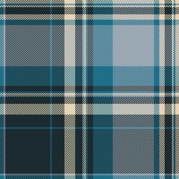 Detailed pixelated plaid pattern in cool blues and neutrals. Versatile, timeless textile design. Ideal for backgrounds, digital paper, or adding texture to projects. vector