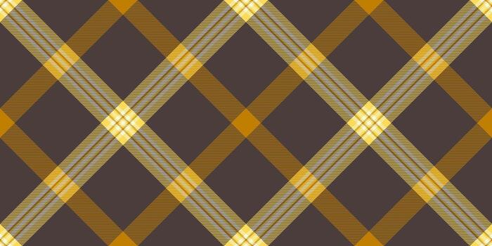 Halftone fabric background texture, checking seamless pattern textile. Long check tartan plaid in dark and amber colors. vector