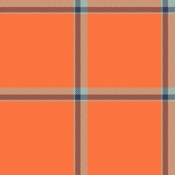 Warm pixelated plaid pattern. Orange and grey create a modern, retro feel. Textile design, background texture, or for fashion home decor projects. vector