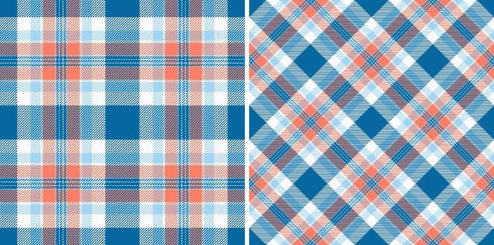 Texture textile plaid of tartan pattern background with a fabric check seamless. Set in summer colors. Textured wall paint. vector