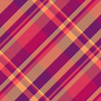 Setting textile plaid seamless, vertical tartan background . Diverse texture check pattern fabric in magenta and pink colors. vector