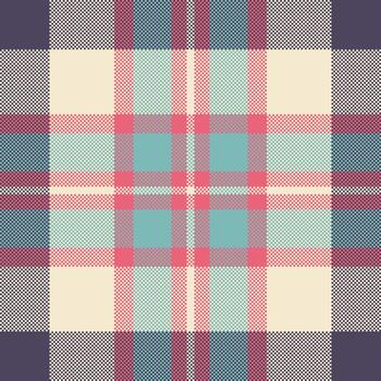 Classic plaid pattern in pixel art style. Versatile design element for backgrounds, fabrics, or graphic projects. Evokes tradition, warmth, cozy textures. vector