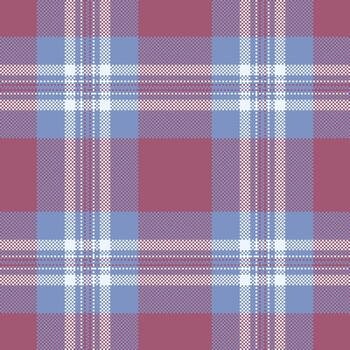 Woven check tartan pattern, repeating texture seamless plaid. Softness background fabric textile in pink and blue colors. vector