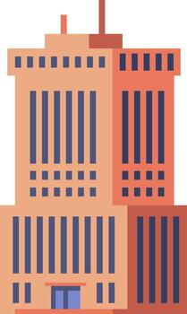 Modern architecture multistory building downtown skyscraper illustration vector