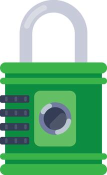 Green padlock icon representing digital data security vector