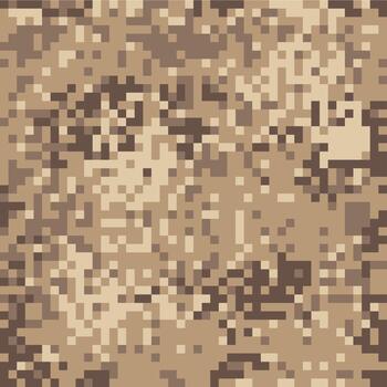 Digital desert pixel camouflage pattern forming seamless background vector