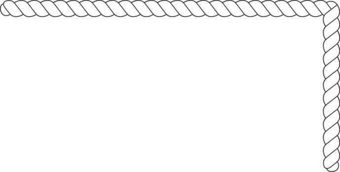 Rope corner border element with blank space vector
