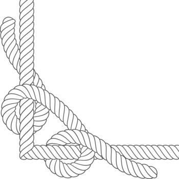 Rope framework forming boundary or corner design vector