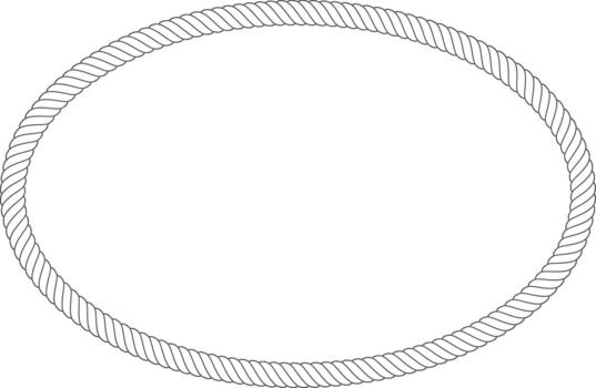 Oval rope frame creating a nautical border design vector