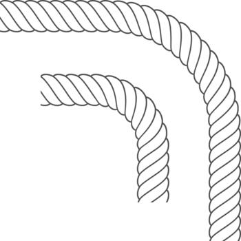 Outlined rope elements forming corner shapes vector