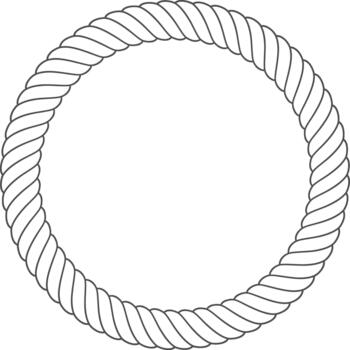 Circular rope frame creating nautical border element vector