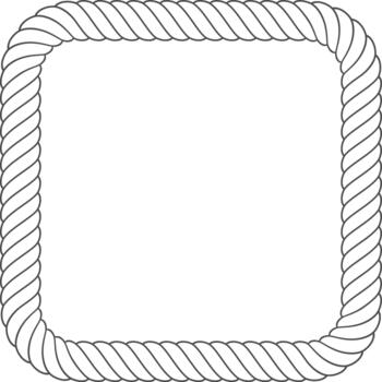 Rope frame design forming a rounded border vector
