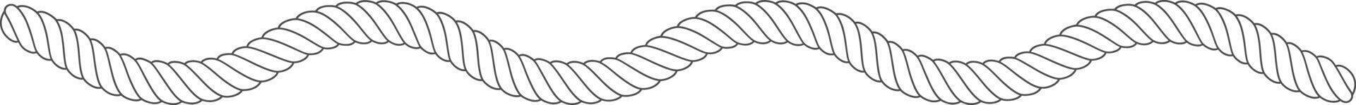 Wavy twisted rope line seamless pattern vector