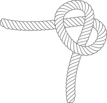 Rope knot forming a complex loop illustration vector