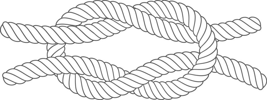 Tying rope knot symbolizing strength and connection vector