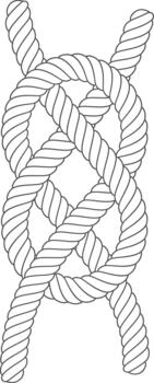 Rope knot pattern creating a strong connection vector