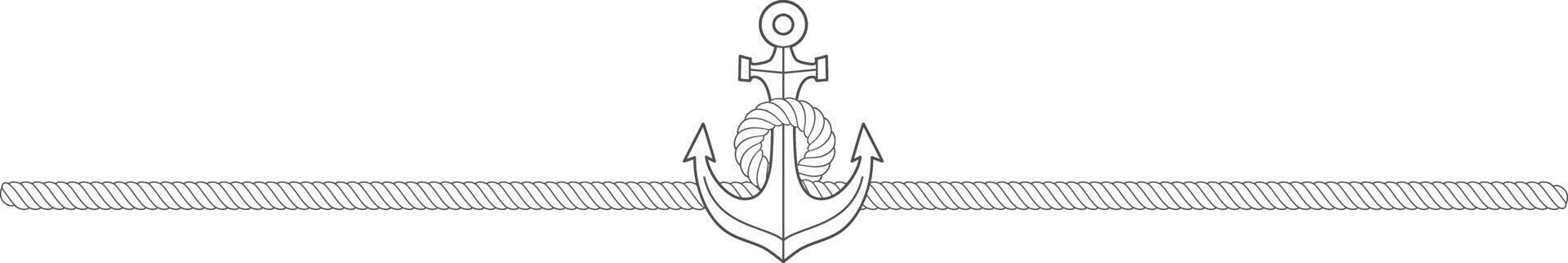 ancla con cuerda línea divisor frontera elemento vector