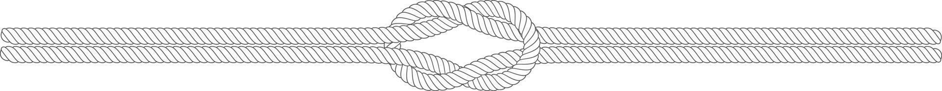 Joining two ropes with a symmetrical connecting knot vector