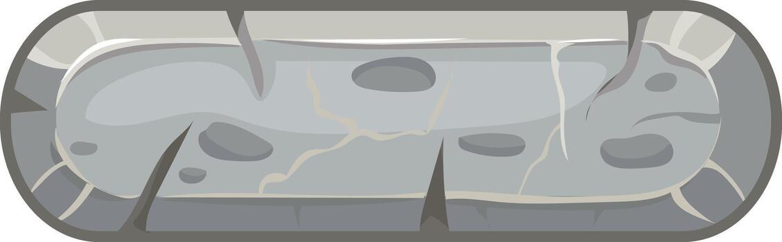 Stone button platform for game interface design vector