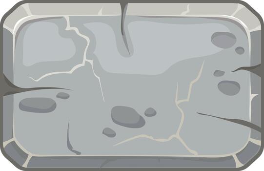 Stone game button showing cracked ui element vector