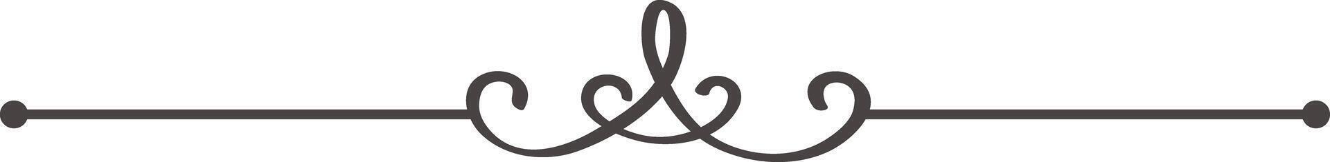 Ornate line divider separating text with decorative swirls vector