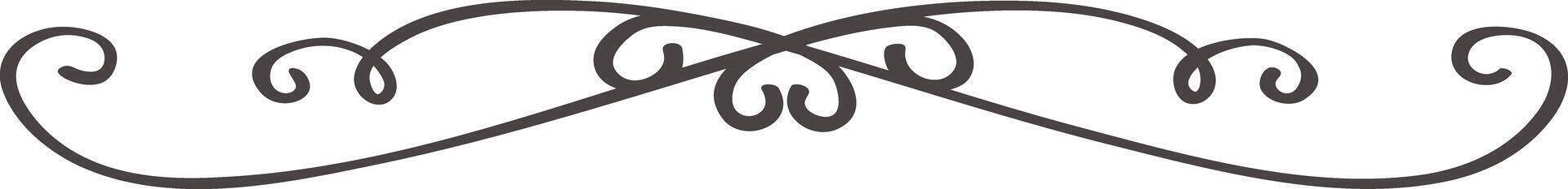 Decorative curved scroll dividing line element vector