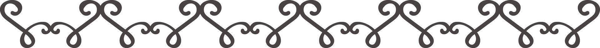 Decorative heart scroll border design element vector