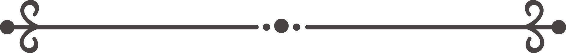 Ornamental line divider separating design element on white vector